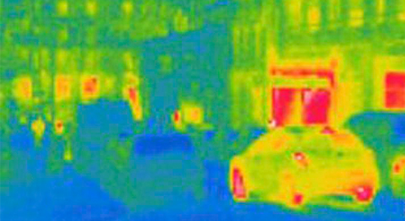 Thermal image of a street