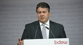Sigmar Gabriel, Federal Minister for Economic Affairs speaking at the BDEW-Kongress 2015