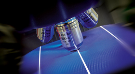 Analysis of highly efficient solar cells. The record module consists of 120 half high-performance PERC solar cells.