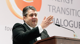 Federal Minister Sigmar Gabriel at the Second Berlin Energy Transition Dialogue on 17 and 18 March 2016.