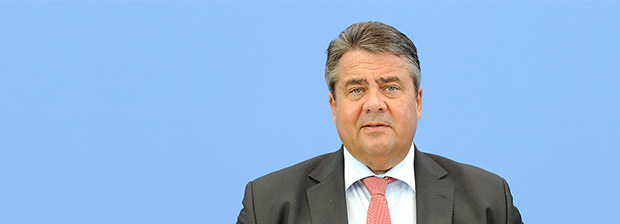 Sigmar Gabriel, Federal Minister for Economic Affairs making a statement during the Federal Press Conference on 30 August 2016.