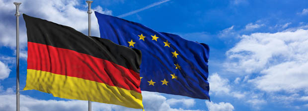 German flag and European Flag