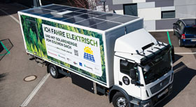 Truck with integrated solar cells