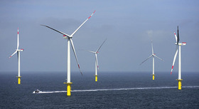 Der neue Windpark Riffgat in der Nordsee