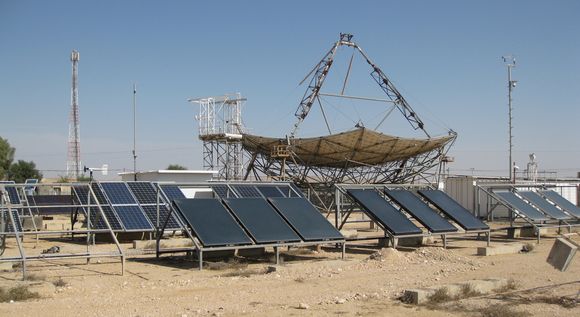 Bild zeigt Solarkollektoren in Israel, ein Forschungsprojekt des Fraunhofer ISE