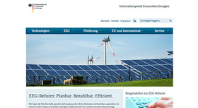 Screenshot zum Onlineangebot Erneuerbaren Energien