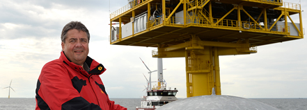 Bundeswirtschaftsminister Sigmar Gabriel besucht den Offshore-Windpark „Baltic 1“ in der Ostsee