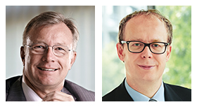 Prof. Dr. Justus Haucap, Direktor des Düsseldorf Institute for Competition Economics (dice), und Hans-Joachim Reck, Hauptgeschäftsführer des Verbandes kommunaler Unternehmen (VKU)