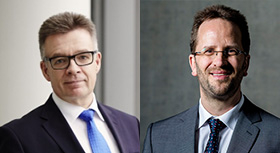 Dr. Klaus Mittelbach, Vorsitzender der Geschäftsführung des Zentralverbands Elektrotechnik- und Elektronikindustrie (ZVEI), sowie Klaus Müller, Vorstand des Verbraucherzentrale Bundesverbands (vzbv).