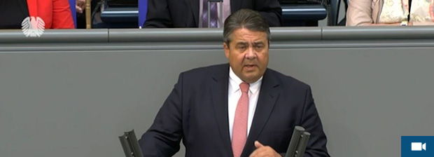 Bundesminister Gabriel im Bundestag