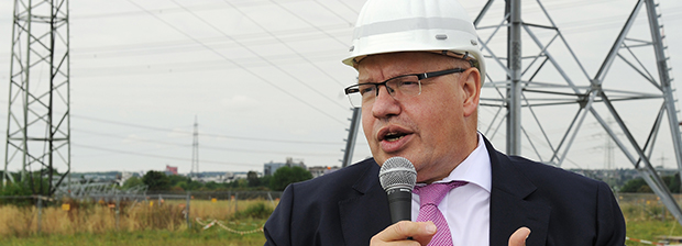 Bundesminister Peter Altmaier bei der Netzausbaureise im August 2018