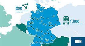 Deutschlandkarte zeigt Position der bestehenden Energieeffizienz-Netzwerke