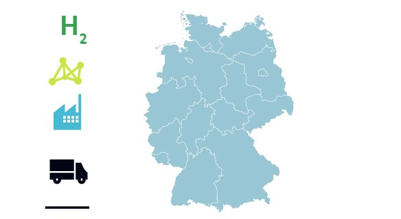 Grafik zu Wasserstoffprojekten in Deutschland